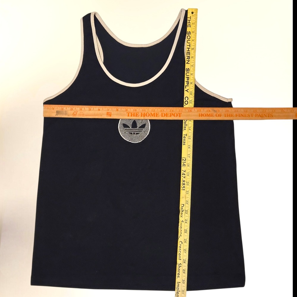 adidas Black Tank Top with White Trim and Silver Logo - Picture 3 of 6